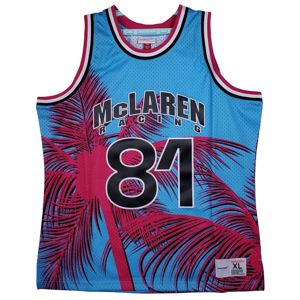 McLaren Racing Mitchell & Ness XL XLarge Jersey Piastri #81 Pink Blue Black NWT‎